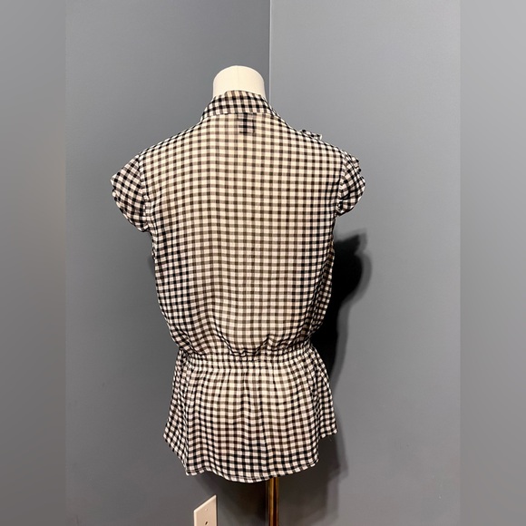 Plaid Button Down Ruffled Blouse - Picture 5 of 7